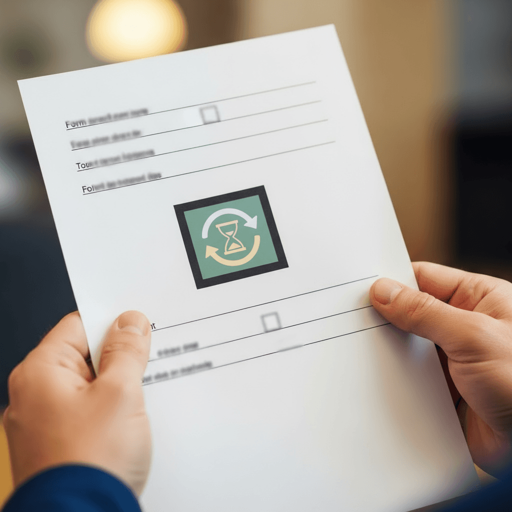 Person filling out a form